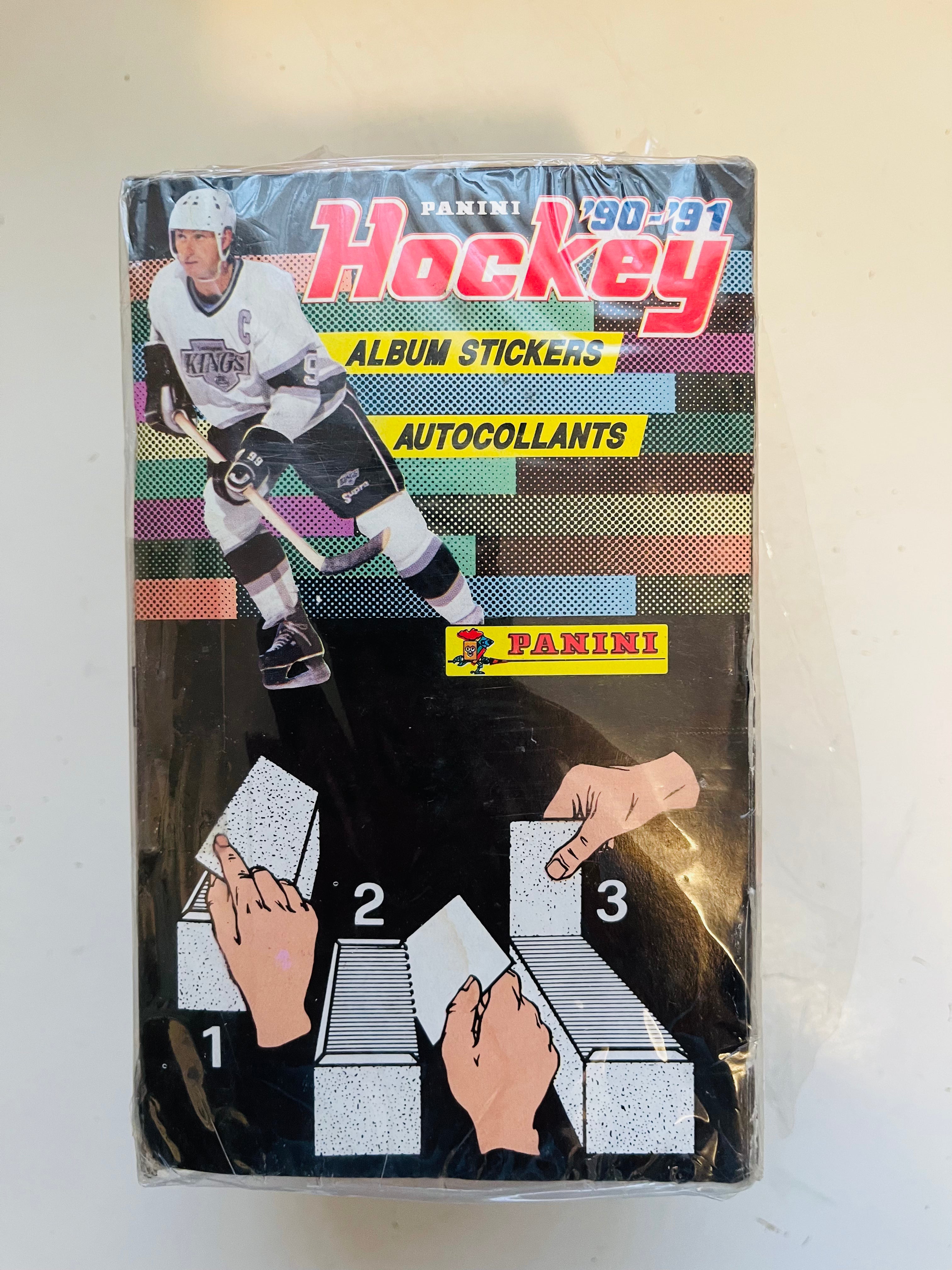 1990-1991 Panini Hockey Stickers Complete 100-Pack Collection Box - Perfect for Collectors, Trading & Nostalgic Sports Memorabilia Display