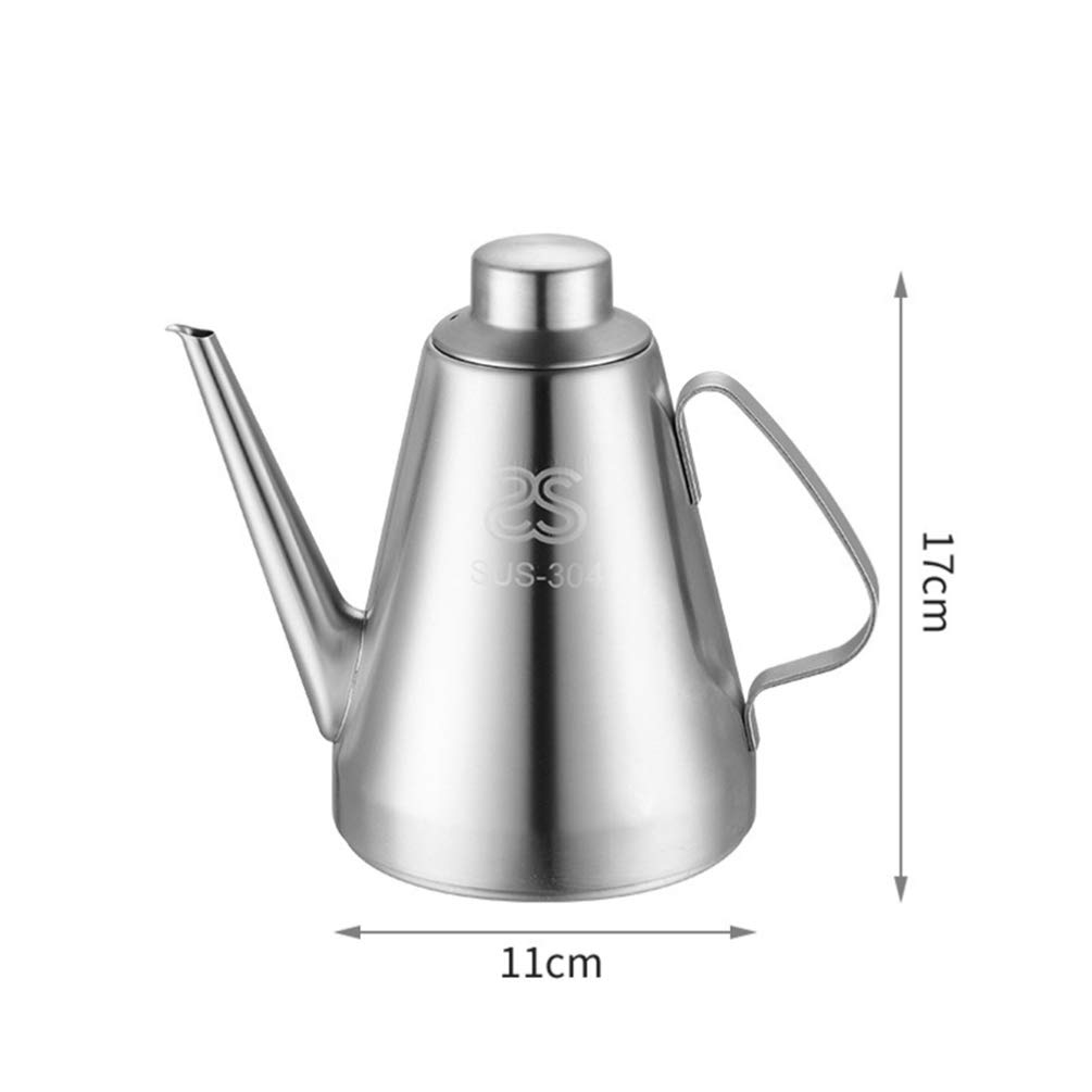 Stainless Steel Oil Dispenser Bottle - 12oz Vinegar & Sauce Bottle with Drip-Free Spout - Perfect for Kitchen, Restaurants & Salad Dressing