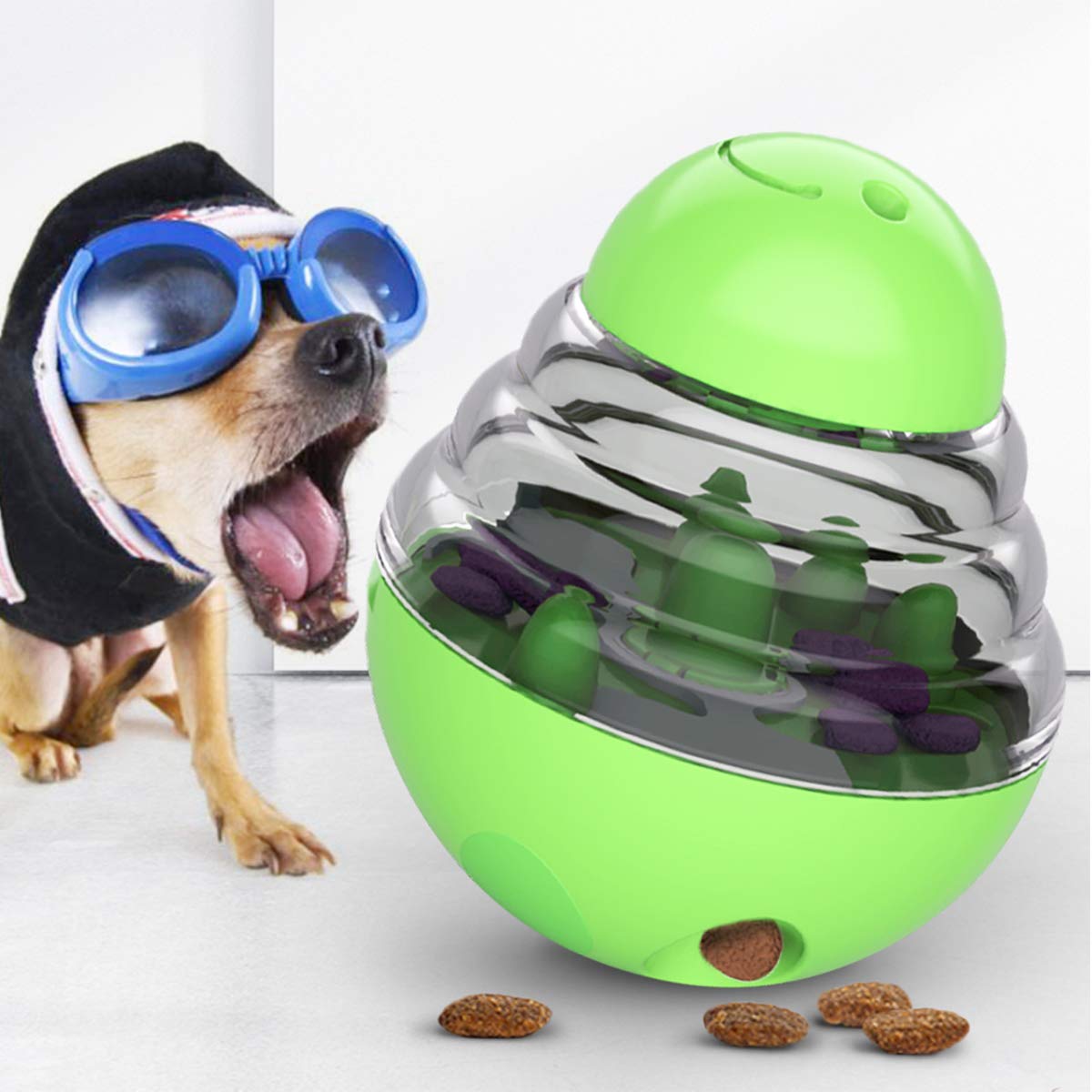 Durable Green Leak-Proof Tumbling Ball Dog Toy - Fun Chew & Fetch Play for Active Dogs Indoors & Outdoors
