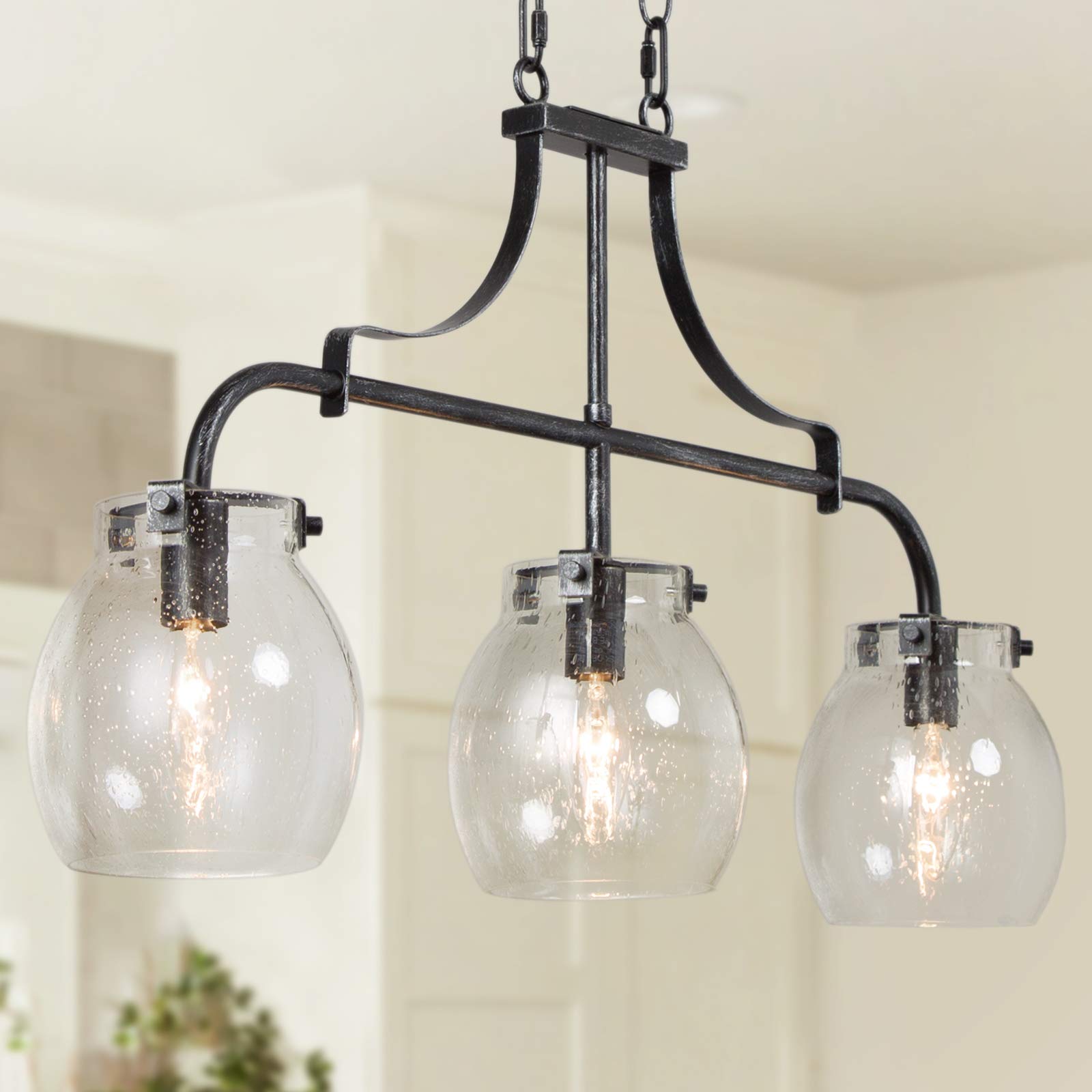 Rustic 3-Light Pendant Chandelier for Kitchen Island - 25