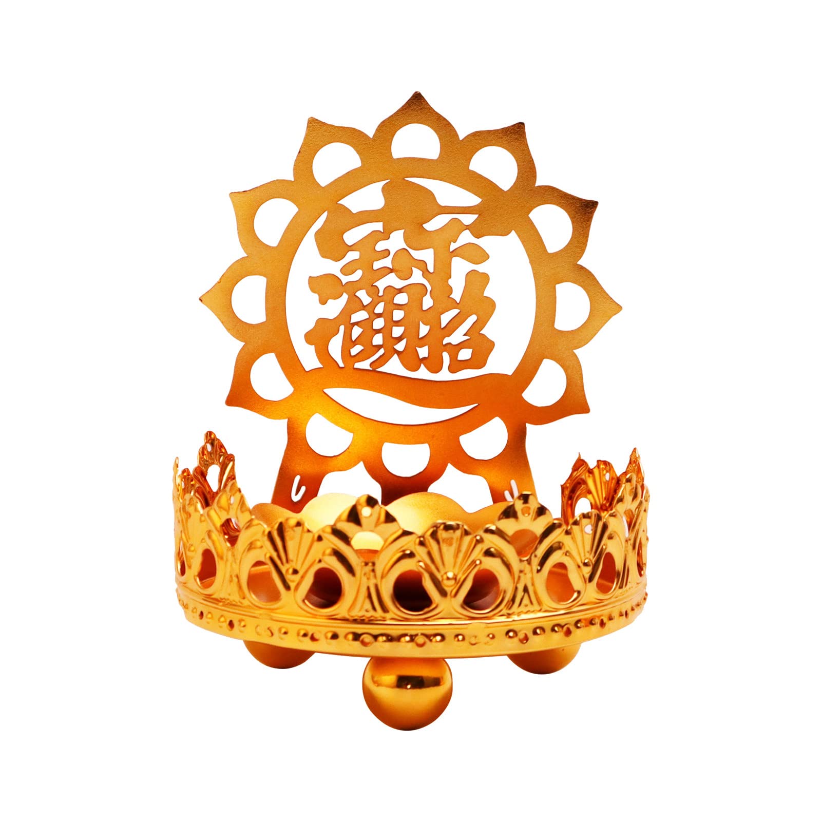 Buddhist Style Hollow Carved Lotus Candle Holder - Non-Slip Meditation Decor for Ghee Lamps, Home Altar, Yoga Studio & Spiritual Spaces