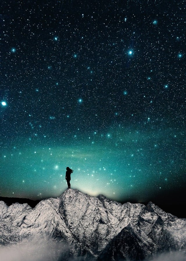 Gazing 1 Space Print Wall Art - Modern Galaxy & Starry Sky Poster for Home Decor, Bedroom, Living Room, Office - Perfect Astronomy Gift for Kids & Adults