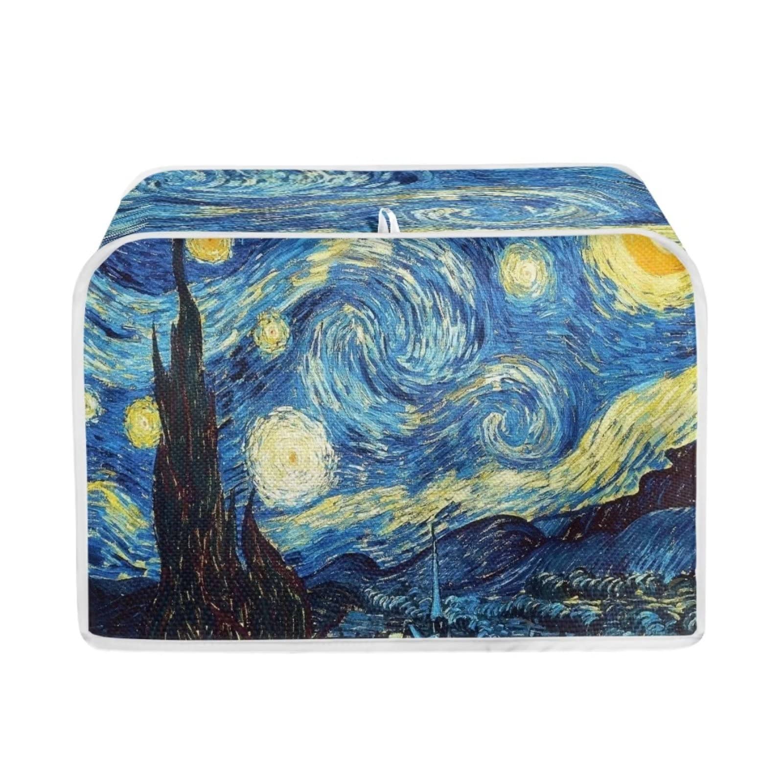 Chaqlin Aesthetic Toaster Cover - 2 Slice Starry Night Design, Dustproof Toaster Accessory & Bread Toaster Bag for Kitchen Countertop Protection | Perfect for Home, Cafe, Dorm & Office Use
