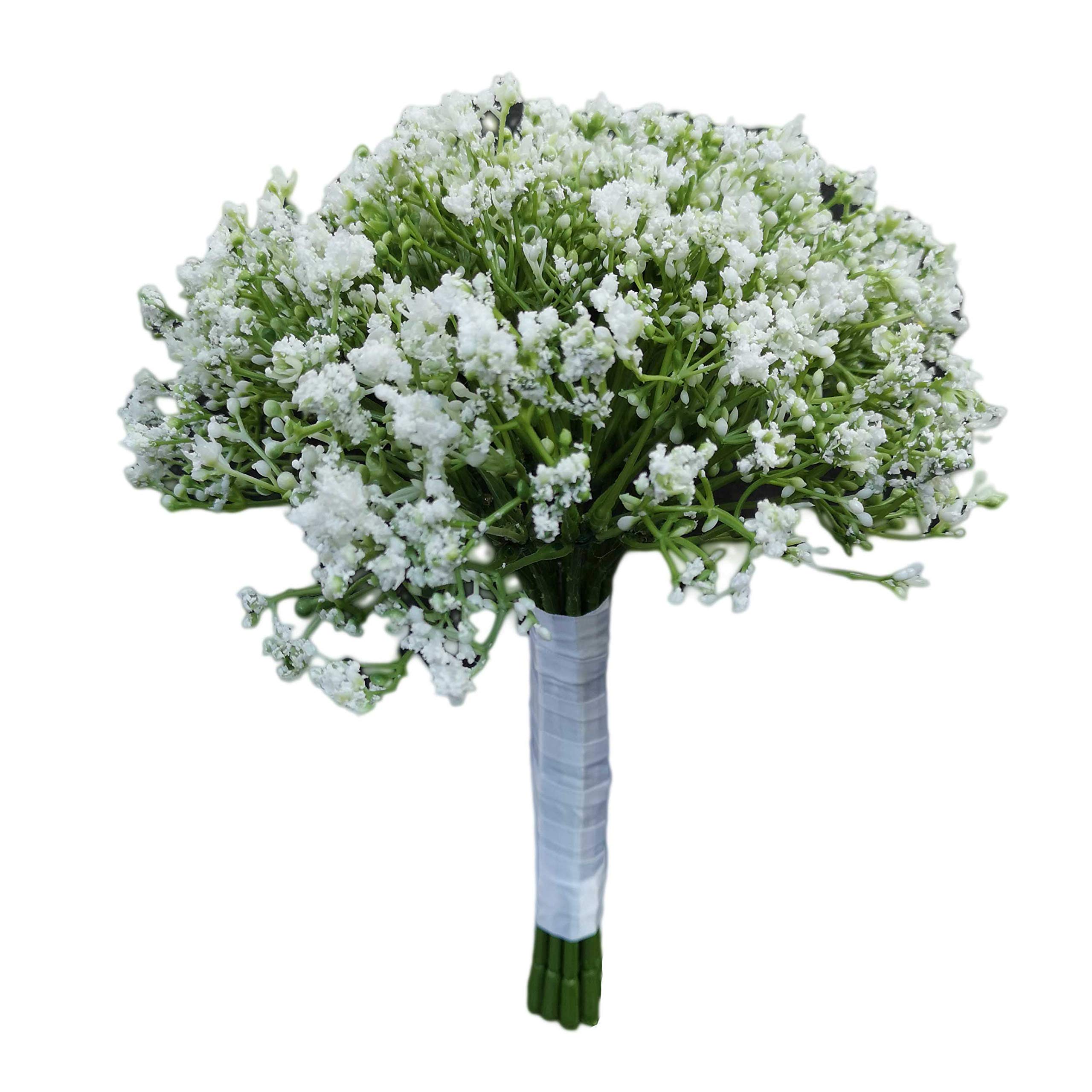 Silk Rose Baby's Breath Berry Wedding Bouquet - Cream Artificial Flowers for Bridal Bouquets, Centerpieces, Home Decor & Wedding Decorations