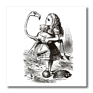 Alice in Wonderland Iron-On Heat Transfer for White Fabric - 6x6 Inch - DIY T-Shirt, Tote Bag & Apparel Decoration - 3dRose HT-179087-2