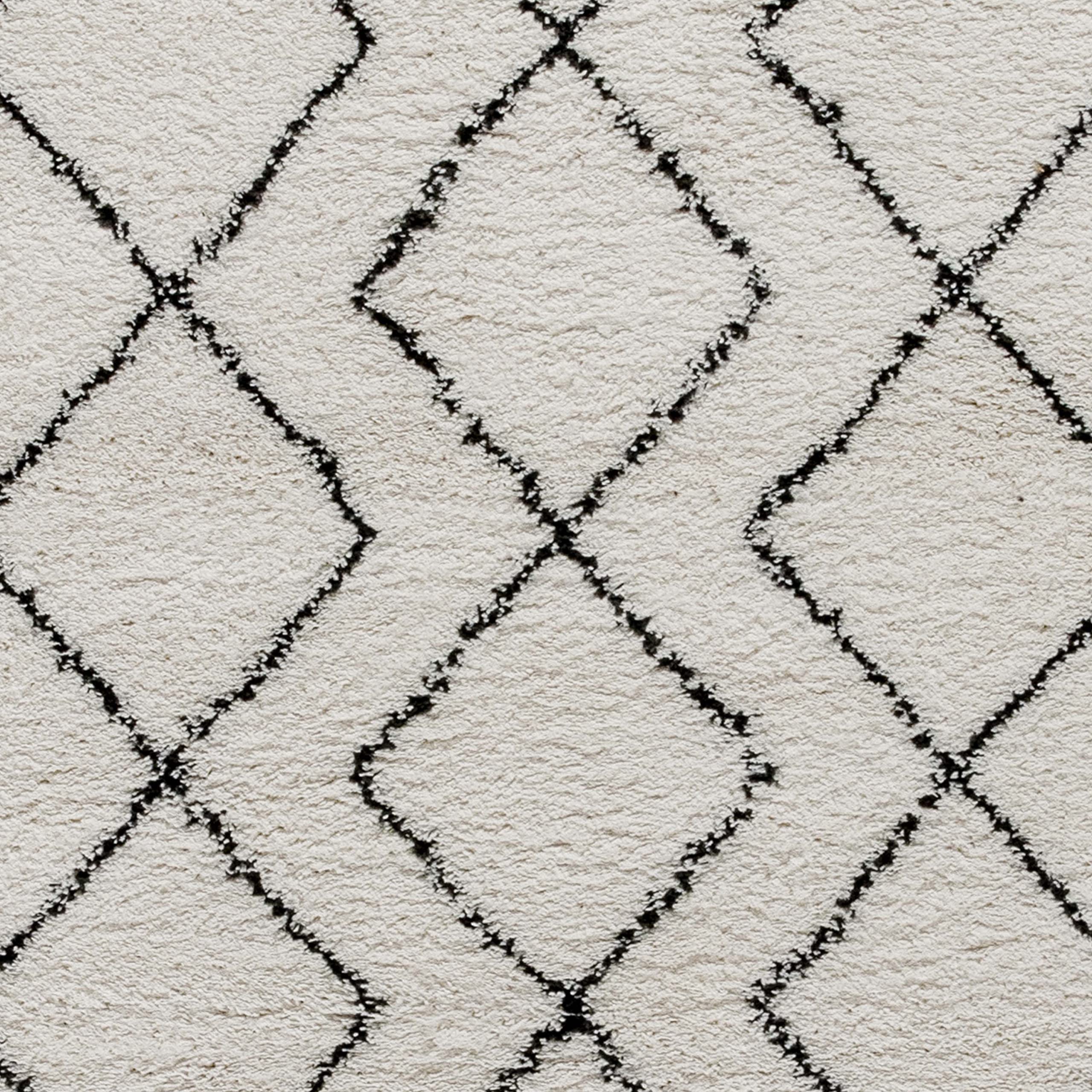 Flash Furniture Roxy Bohemian Shag Area Rug 8' x 10' Ivory - Geometric Design with Jute & Polyester Backing - Perfect for Living Room, Bedroom, or Boho Home Decor