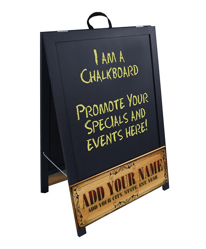 Custom A-Frame Sidewalk Chalkboard Sign - Double Sided Wooden Menu Board with Multiple Finish Options | Perfect for Restaurants, Cafés & Retail Stores Outdoor Advertising