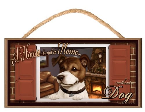 Scott Rogers 'Paws on the Windowsill' Dog Sign Plaque - Home Decor for Pet Lovers - Perfect for Living Room, Bedroom or Front Porch