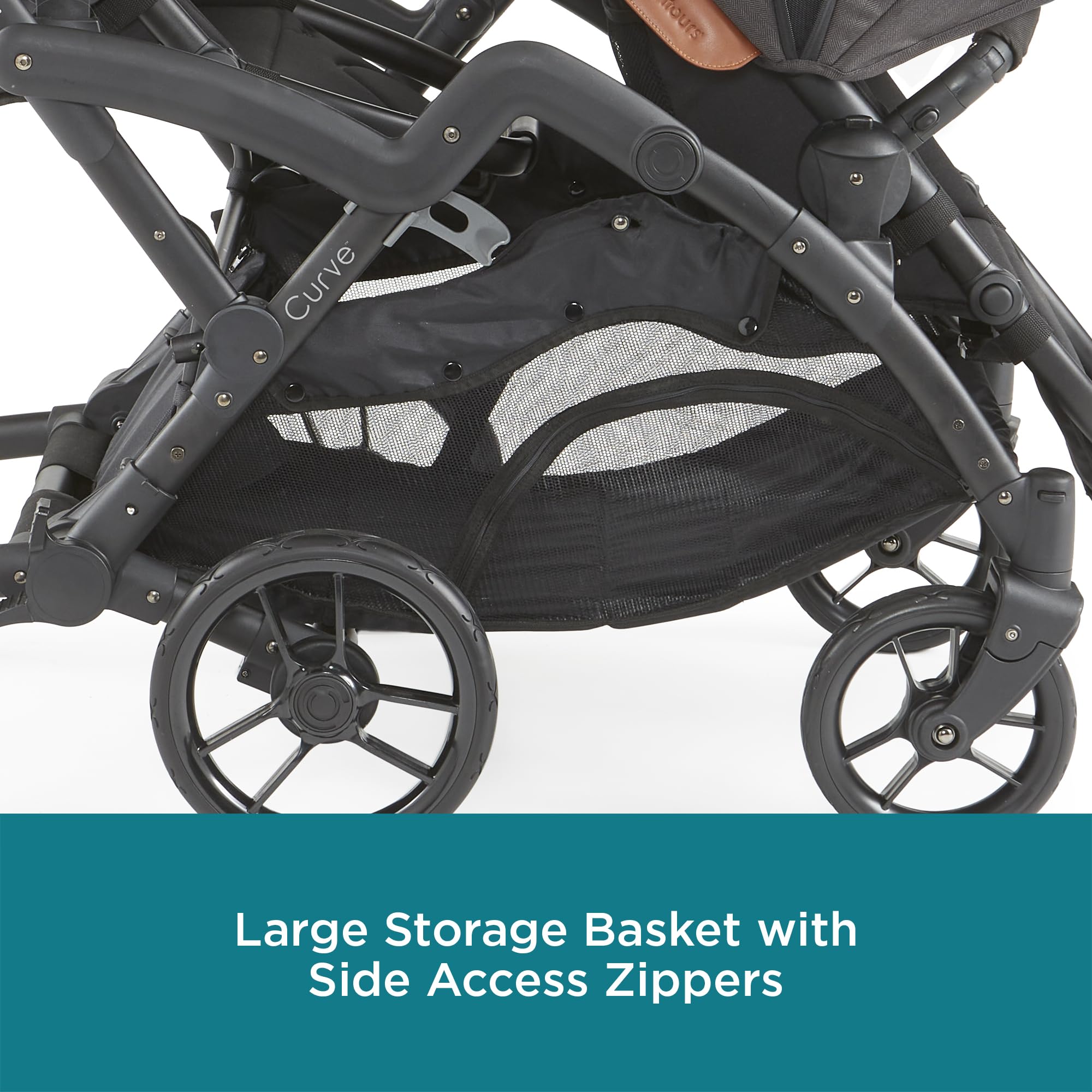 Contours Curve V2 Convertible Modular Tandem Double Stroller for Baby & Toddler - Reversible Seats, 360° Swivel Wheels, Car Seat Compatible | Easy Fold Design for Compact Storage | Perfect for Twins, Siblings or Daycare Use | Durable Black Frame for Urban & Suburban Adventures