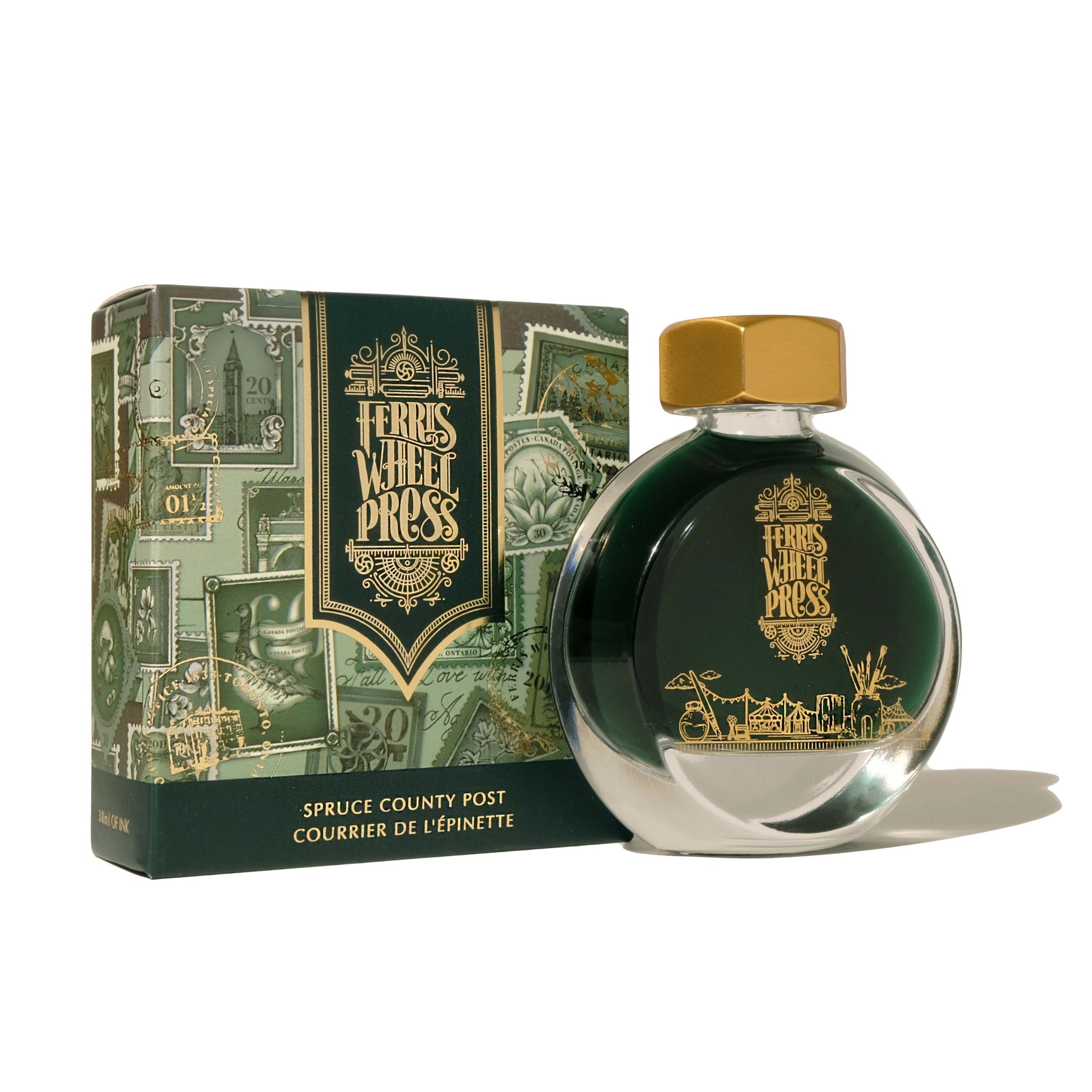38ml Spruce County Post Ink - Premium Fountain Pen Ink for Writing, Calligraphy & Art - Perfect for Journals, Letters & Creative Projects