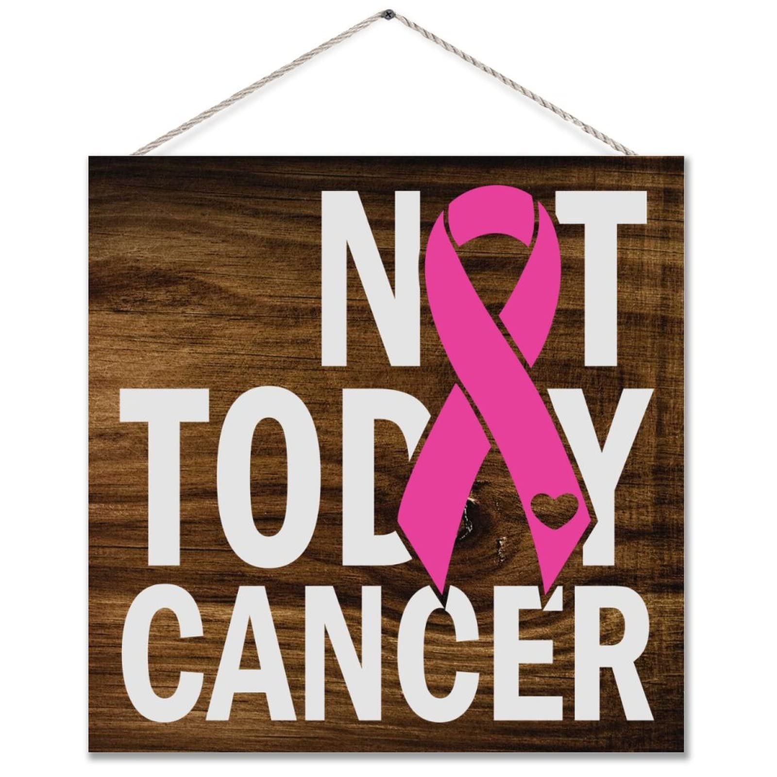 Pink Ribbon Wall Art - Rustic Wood Plaque for Cancer Awareness & Support - Inspirational Fight Like a Warrior Sign - Farmhouse Decor for Kitchen, Bedroom, Living Room - Perfect Gift for Survivors, Birthdays & Home Decoration