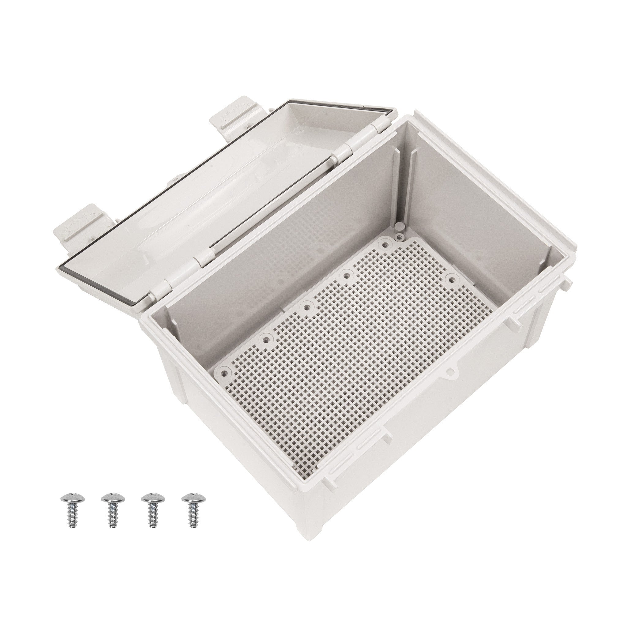 Boxco Q Series 7.87 x 11.81 x 7.09 Inches (200 x 300 x 180mm) Waterproof Plastic Enclosure - IP67 Rated, IK08 Impact Resistant, ABS Material, Grey Hinged Cover with Mounting Plate - Ideal for Outdoor Electrical Equipment, Industrial Control Boxes & DIY Projects