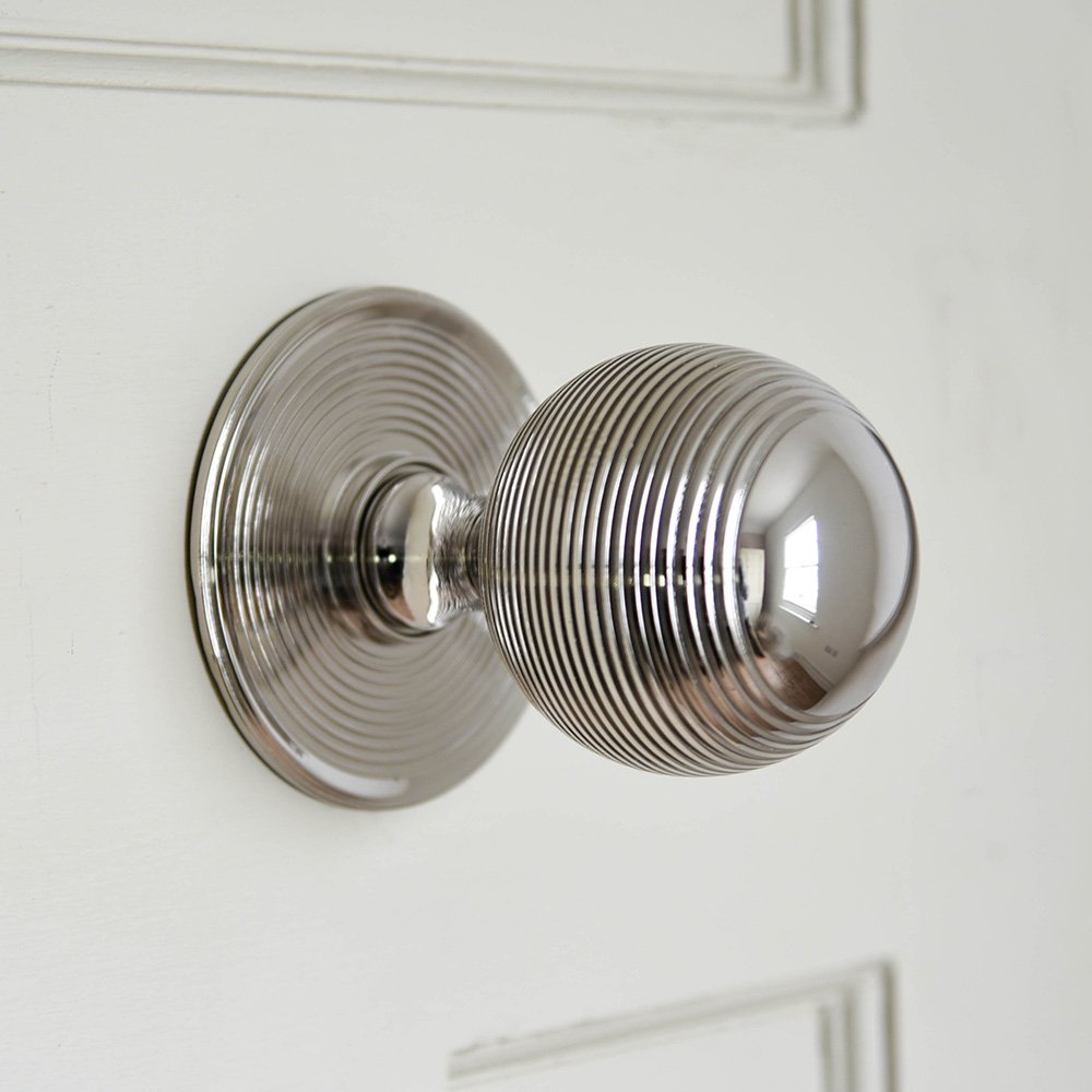 Polished Nickel Large Beehive Door Pull - Vintage Cabinet Handle for Kitchen & Bathroom - Perfect for Farmhouse, Rustic, and Traditional Home Decor