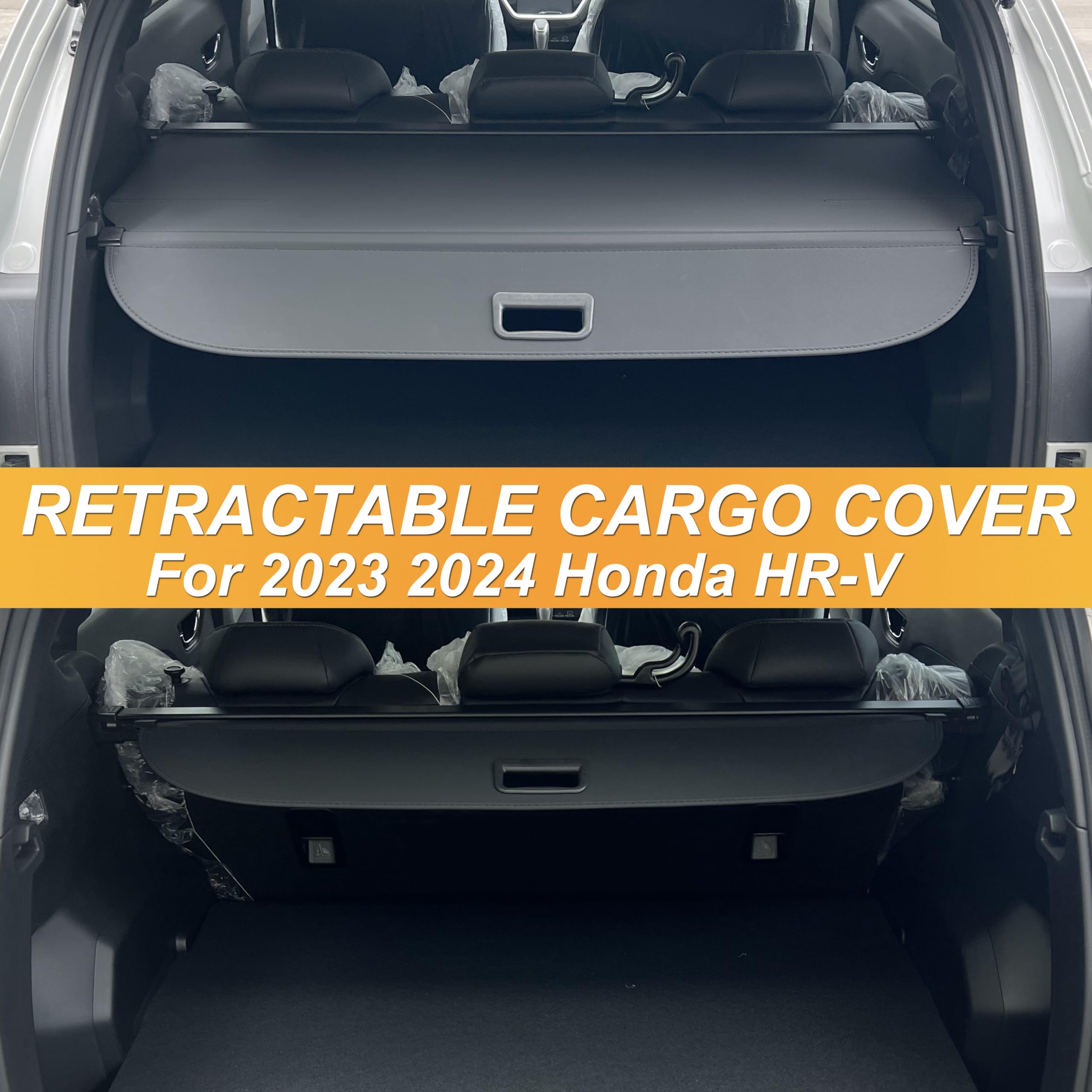 2023-2024 Honda HR-V Cargo Cover - Premium Trunk Security Shade Protector | Carbon Fiber Car Accessory | Perfect for Road Trips, Grocery Hauling & Vehicle Protection