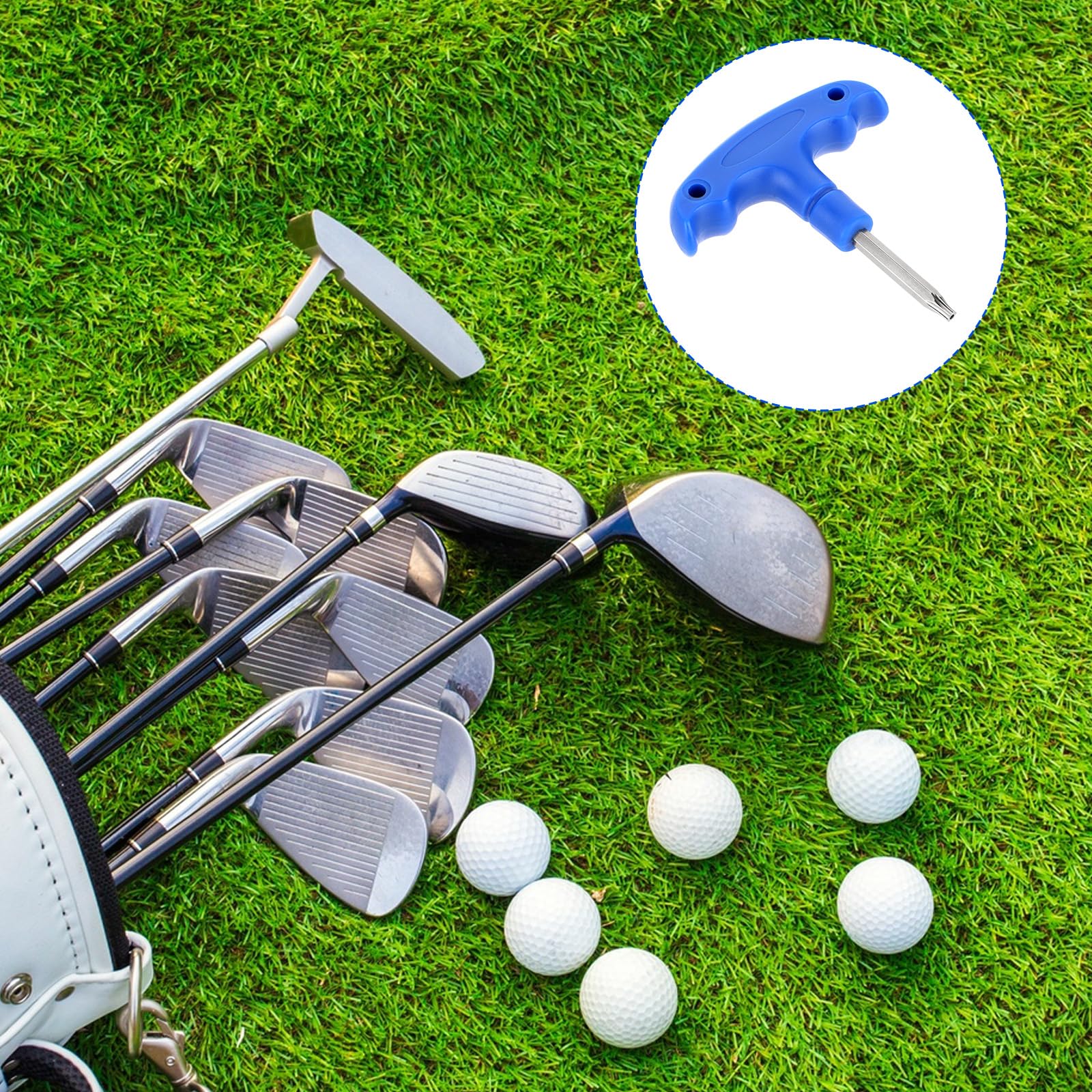Premium Stainless Steel Golf Torque Wrench - T20 Golf Club Adjustment Tool for Drivers & Woods | Blue Golf Wrench for Club Repair & Maintenance | Perfect for Golf Course, Driving Range & Home Practice