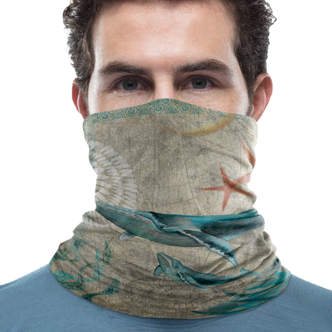 Vintage Map Neck Gaiter - Dust Protection Face Cover Scarf & Balaclava for Adults & Teens - Perfect for Outdoor Activities, Cycling, Running & Winter Sports