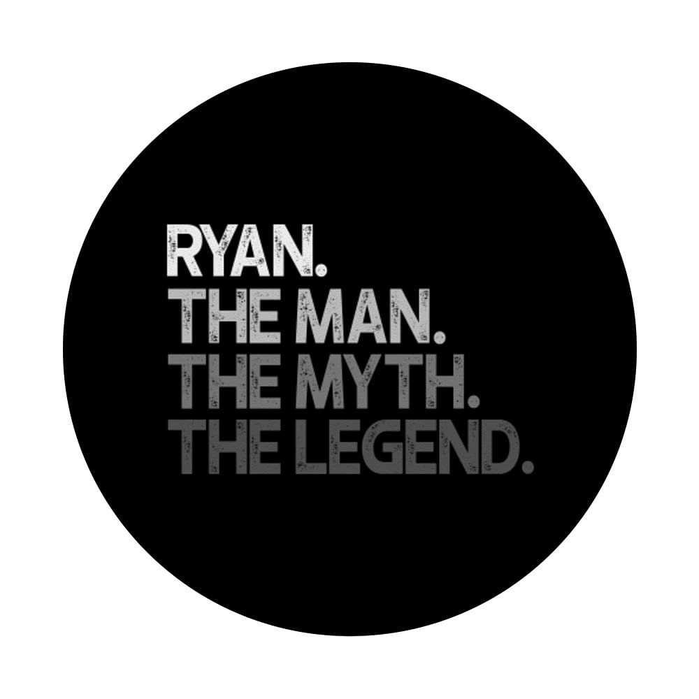 Ryan Gift: The Man Myth Legend PopSockets Adhesive PopGrip - Swappable Phone Grip & Stand for iPhone, Samsung & Smartphones - Perfect for Work, Travel & Daily Use