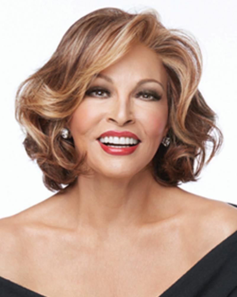 Raquel Welch Heat Friendly Synthetic Lace Front Wig - Honey Toast RL12/16, Mid Length Wavy with Swept Bangs for Women | Monofilament Part & Sheer Indulgence | Perfect for Parties, Cosplay & Everyday Wear
