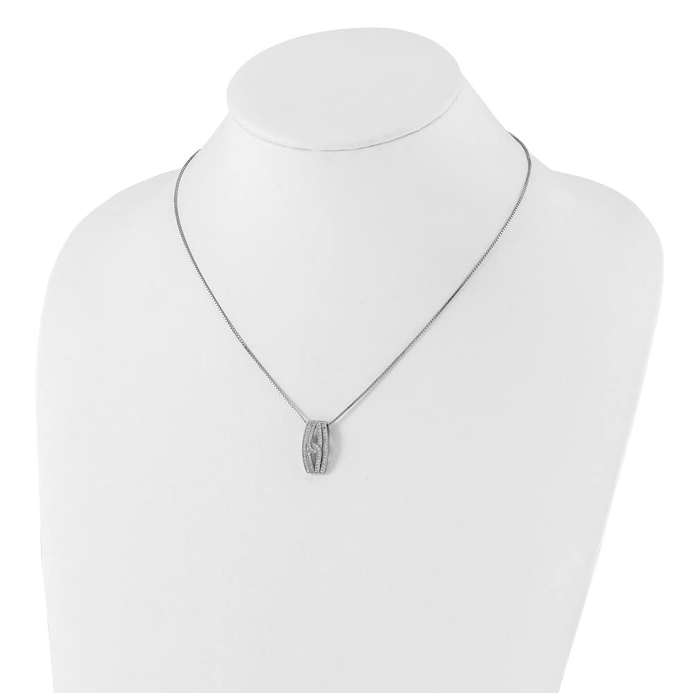 925 Sterling Silver Cubic Zirconia Necklace for Women - Elegant Brilliant Embers Pendant, 18