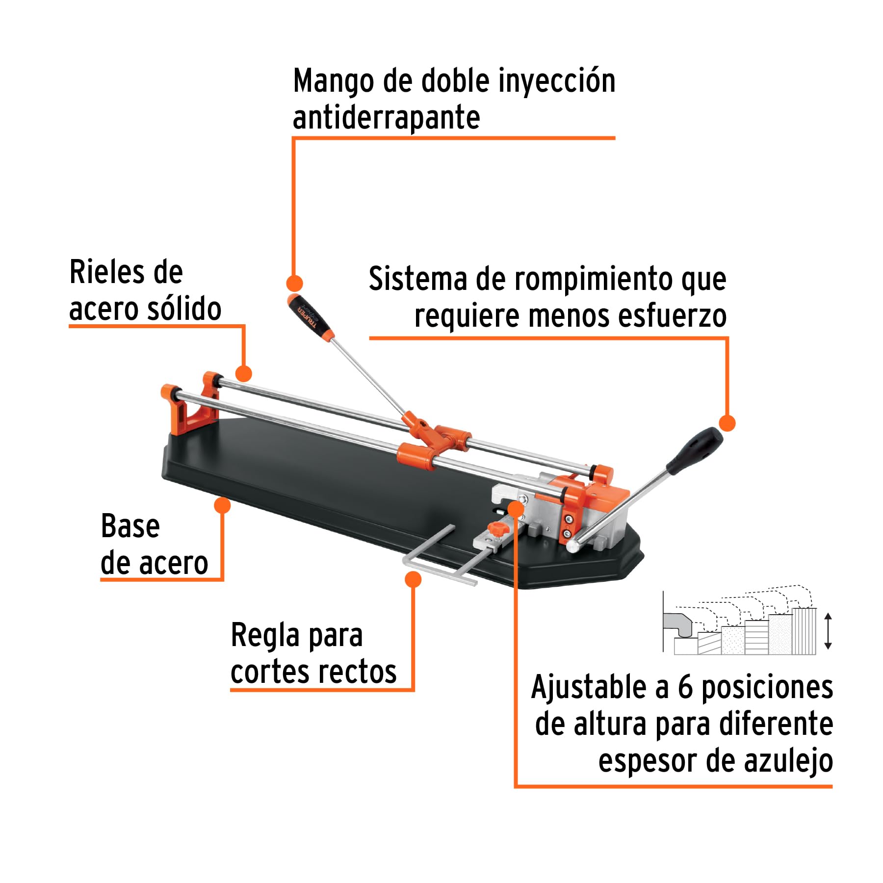 Truper Expert 60cm Tile Cutter with Ball Bearings - Portable Briefcase Design for Professional Tile Installation, DIY Home Renovation & Bathroom Remodeling Projects