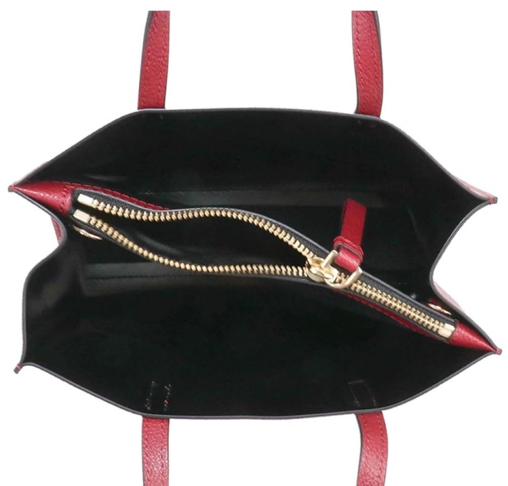 Marc Jacobs M0015685 Mini Grind Pomegranate Leather Tote Bag for Women - Gold Hardware, Small Crossbody Purse for Work, Travel & Everyday Use