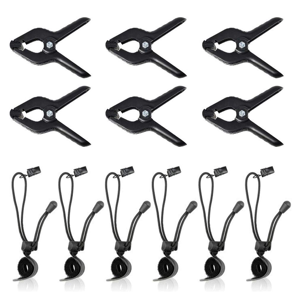 Heavy Duty Spring Clamps - 12 Pack Professional Photography Clips for Muslin Backdrop, Studio Background, Green Screen - Perfect for Photo Shoots, Video Production, Craft Projects & Home Decor