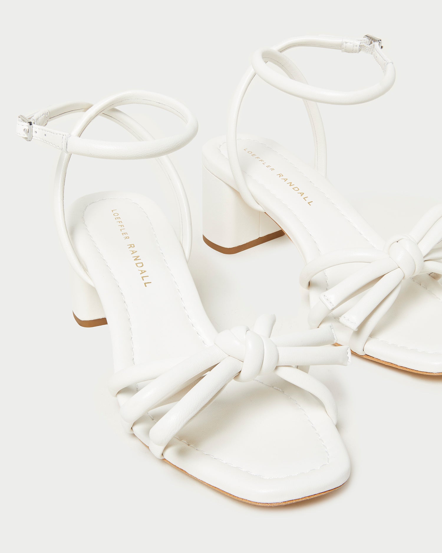 Mikel White Bow Mid Heel Sandals for Women - Elegant Summer Wedding Party Shoes | Comfortable Block Heel Dress Sandals for Brides, Bridesmaids & Special Occasions