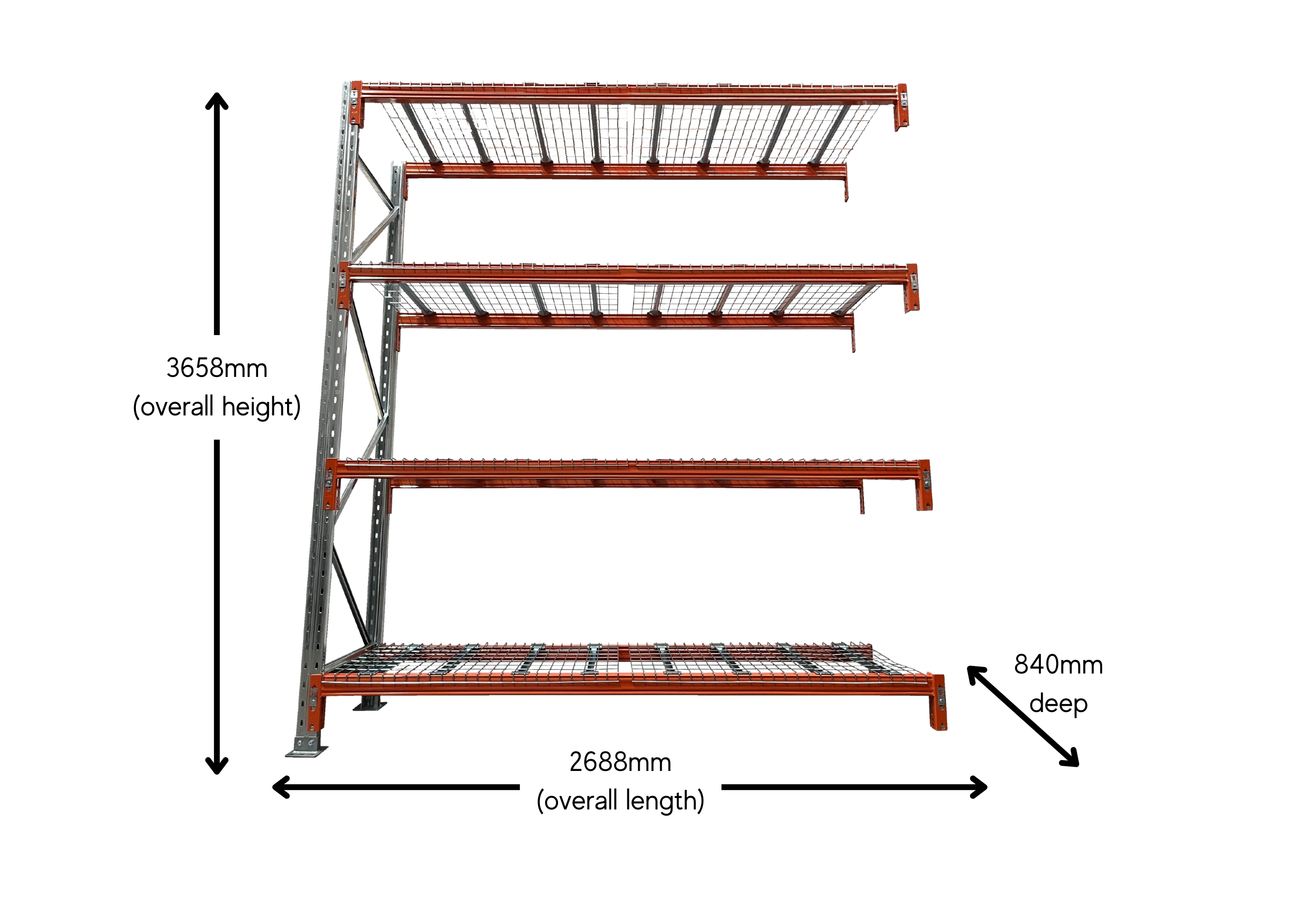 Heavy Duty Industrial Shelving Unit - 3658mm Tall with Mesh Decking - Perfect for Warehouse Storage, Garage Organization & Retail Display
