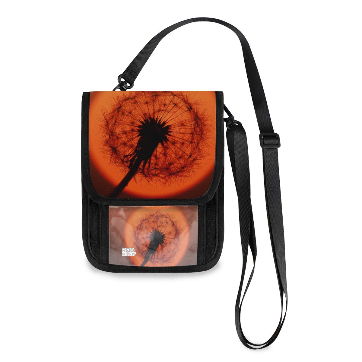 8Dandelion Art Travel Neck Wallet - RFID Blocking Passport Holder & Crossbody Phone Pouch for Men & Women | Secure Organizer for Airports, Sightseeing & Daily Commute