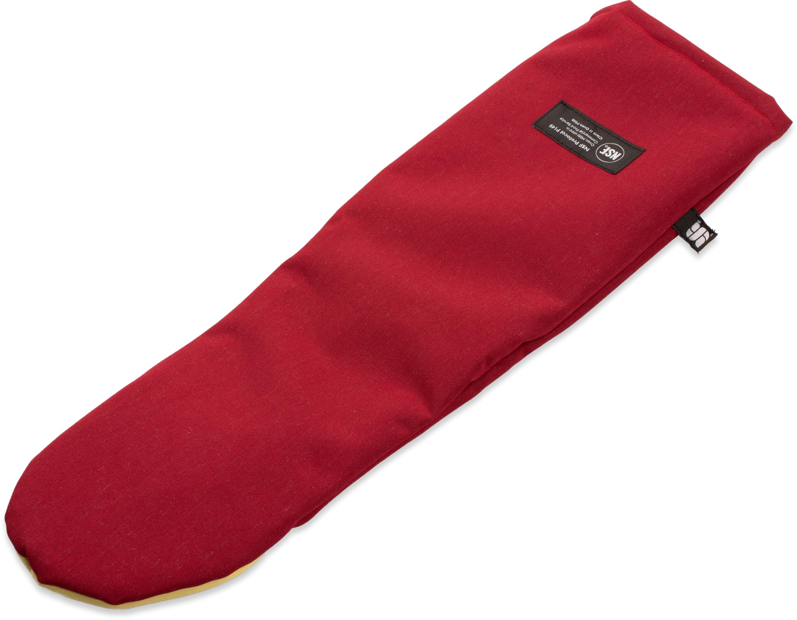 San Jamar KT0124K High Heat Resistant Oven Mitt - Flame Retardant Up to 900°F, 24-Inch Cool Touch Puppet for Baking, Grilling & BBQ - Red