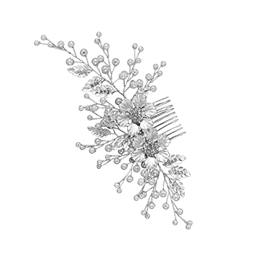 Elegant Wedding Hair Comb with Pearl and Flower Design - Bridal Side Comb for Weddings, Prom, and Special Occasions