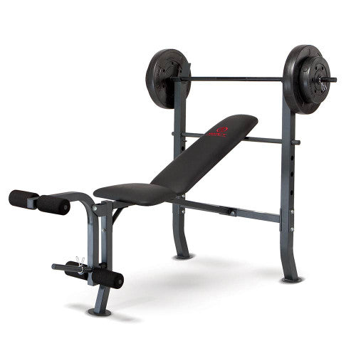Marcy MD 2080 Weight Bench with 80lb Weight Set - Adjustable Home Gym Equipment for Strength Training & Fitness Workouts - Perfect for Home Gym, Garage Workouts & Bodybuilding Training
