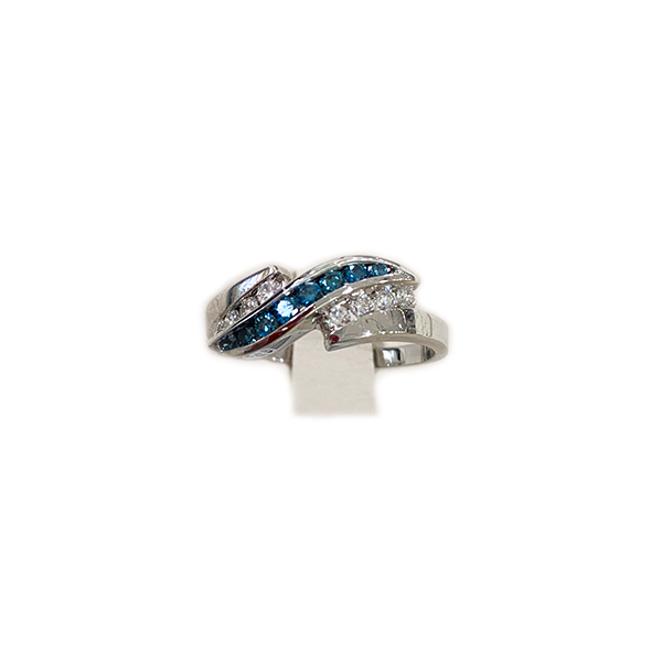 14K White Gold Blue Diamond Ring for Women - Elegant Solitaire Engagement & Wedding Band - Perfect for Proposals, Anniversaries, and Special Occasions