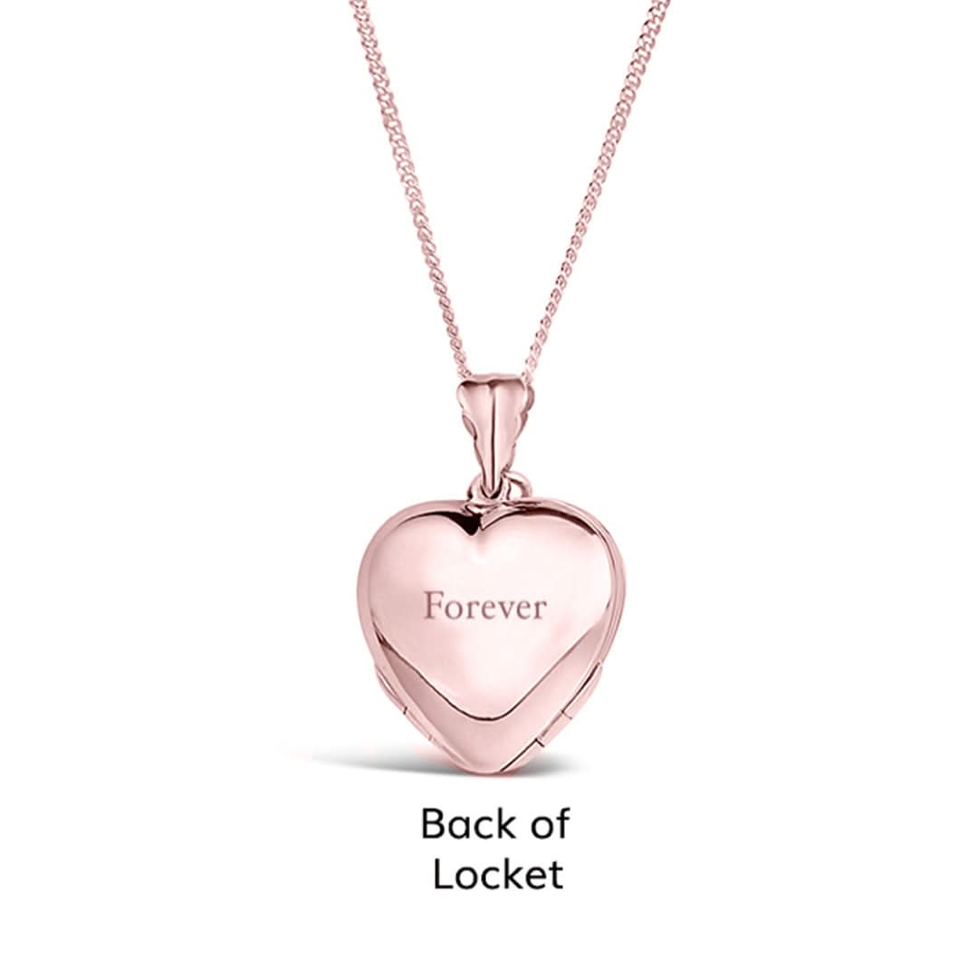 Rose Gold Heart Locket with 4 Photo Inserts - Perfect for Valentine's Gifts, Anniversary Presents & Memorial Keepsakes