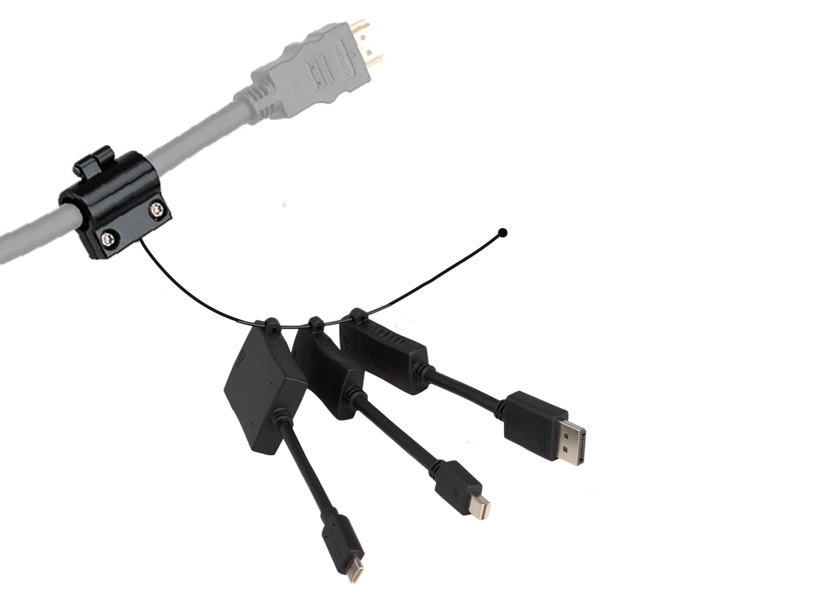 DigitaLinx HDMI Adapter Ring with DisplayPort & USB-C for Laptop, iPad, MacBook