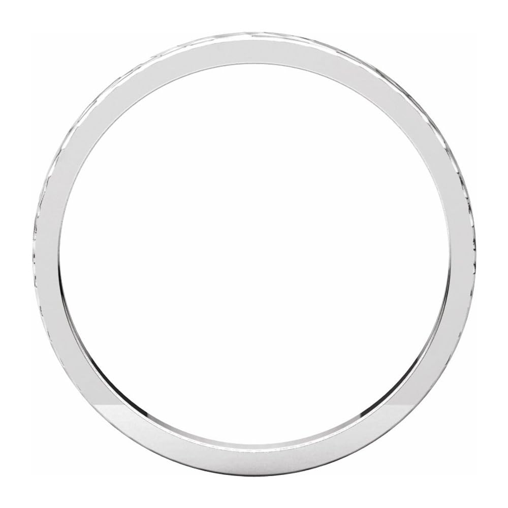 The Black Bow 2mm 14K White Gold Hammered Flat Standard Fit Band – Perfect for Weddings, Anniversaries, and Everyday Elegance