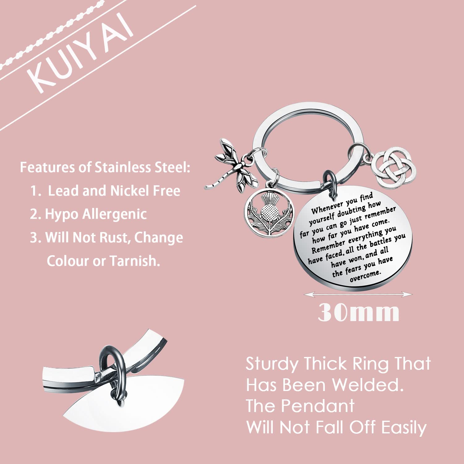 Outlander TV Show Inspired Scottish Thistle Dragonfly Charm Keychain - Perfect Gift for Fans of the Series | Great for Keychains, Bags & Collectibles