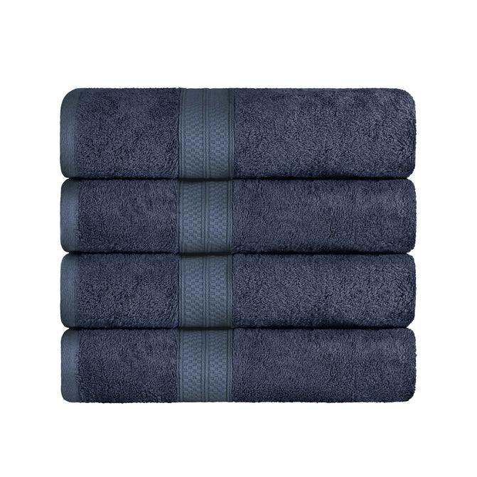 Ultra Soft Rayon Bamboo Cotton Blend 4-Piece Bath Towel Set | Highly Absorbent & Quick-Drying | Perfect for Spa, Bathroom & Beach Use