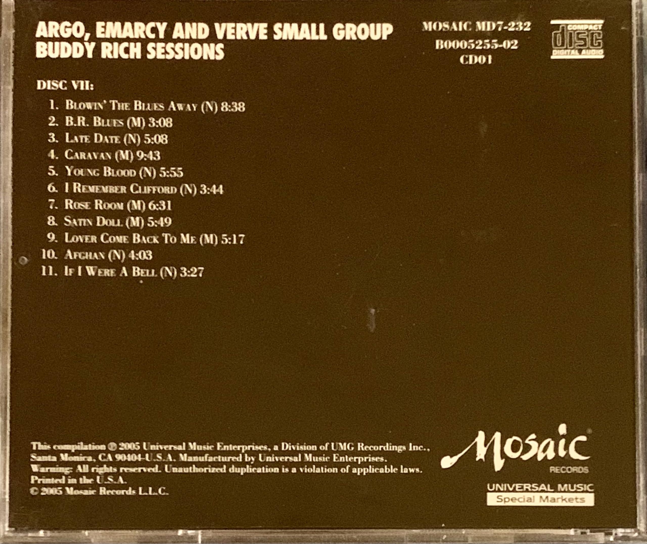 Classic Argo Emarcy & Verve Small Group Jazz Music CD - Perfect for Relaxation, Dinner Parties & Coffee Shop Ambience