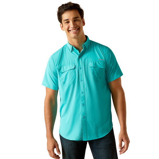 Ariat Venttek Outbound Shirt for Men - Breathable Performance Shirt in Drift Turquoise - Ideal for Hiking, Camping & Outdoor Adventures
