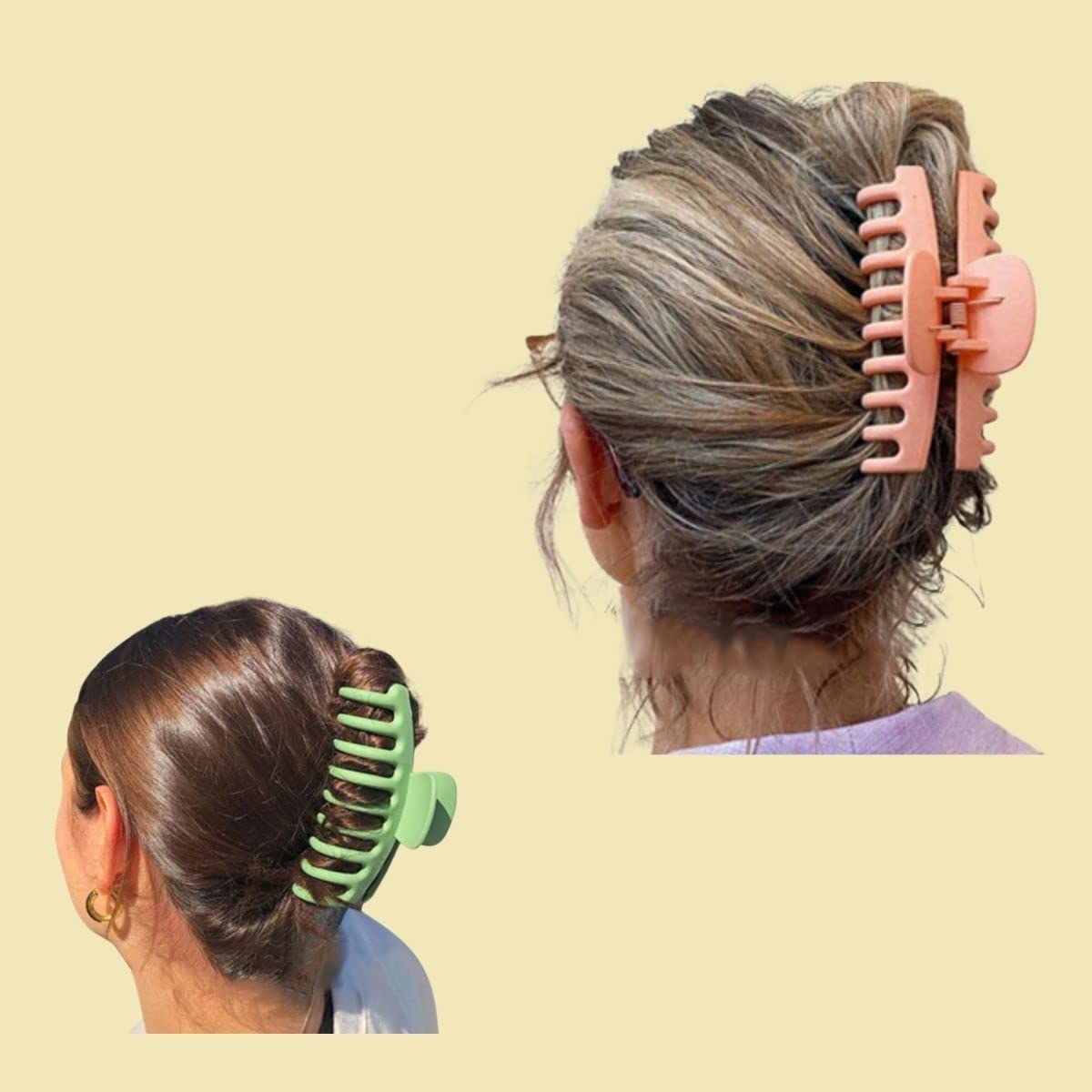 Excelis Hair Clips for Women - 3 Pack Orange Hairpins for Fine, Thick & Curly Hair - Perfect for School, Work & Special Occasions