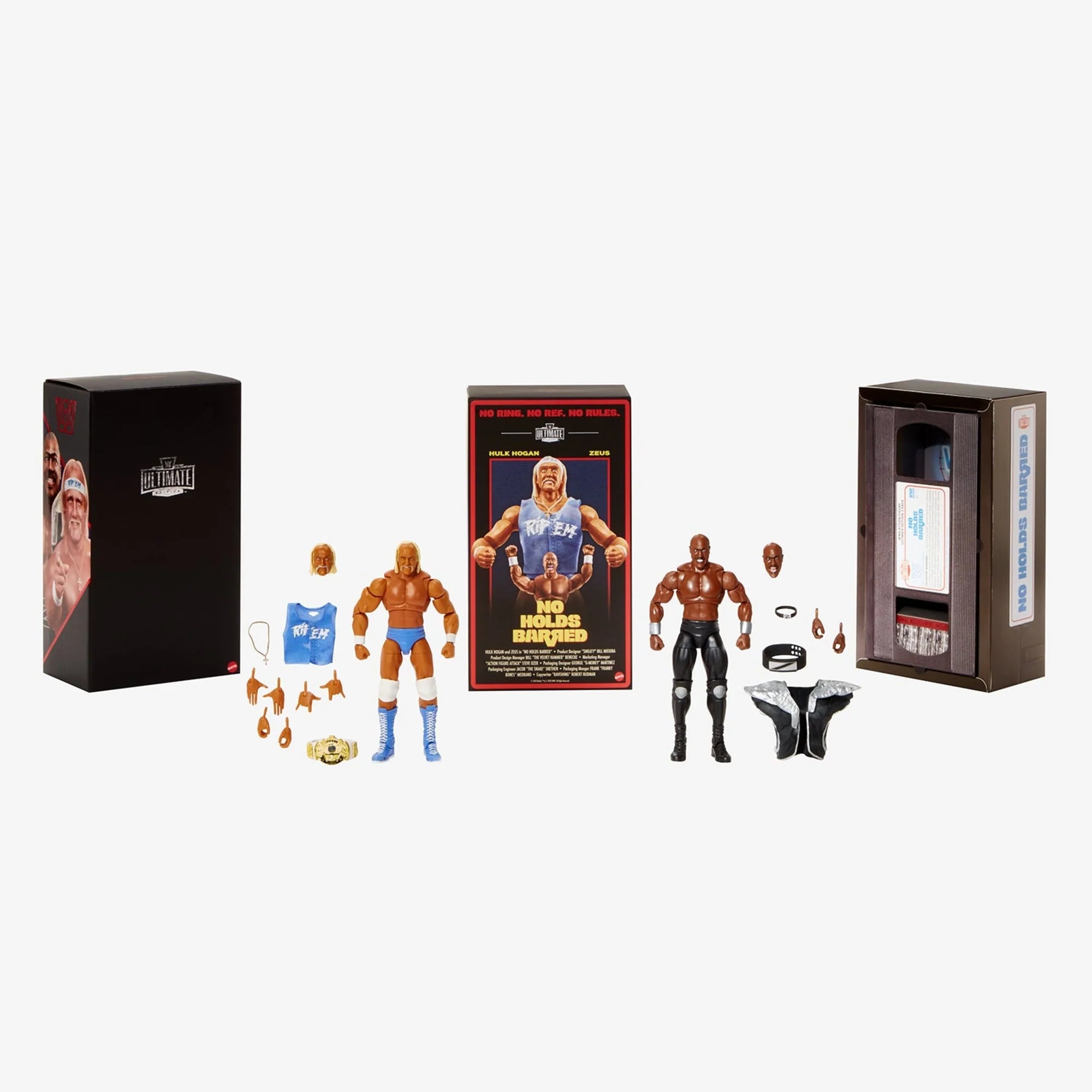 WWE Ultimate Edition Hulk Hogan & Zeus No Holds Barred Collectible Action Figures - Perfect for Wrestling Fans, Display Shelves & Gift Giving