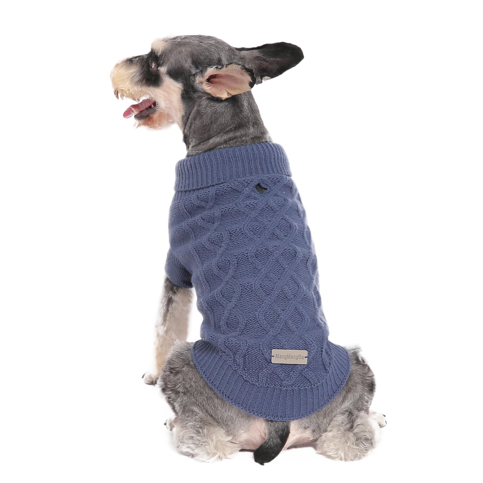 Cozy Winter Dog Sweater for Small to Medium Breeds - Warm Knit Pet Clothing in Dark Blue (Size M) - Perfect for Cold Weather Walks & Indoor Comfort