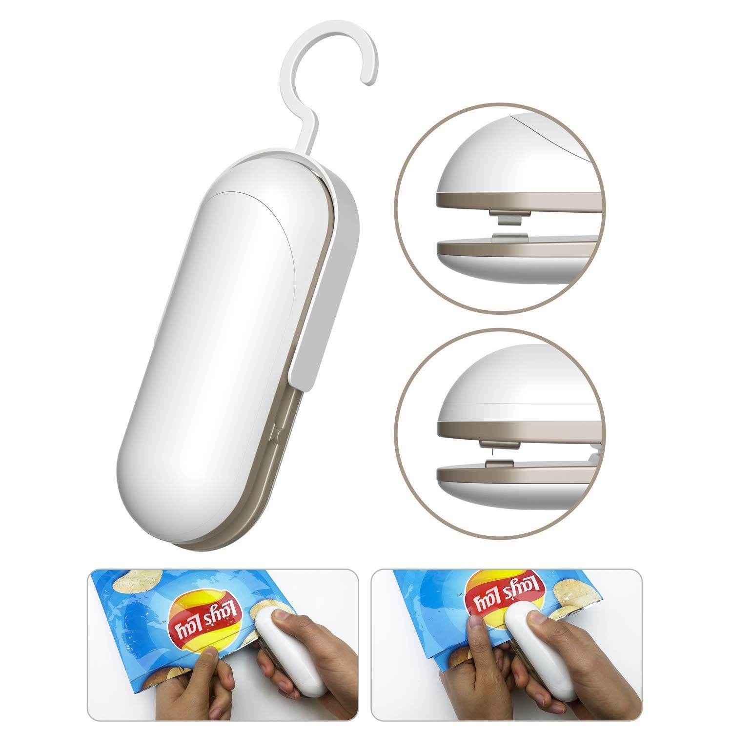 Portable Heat Vacuum Mini Bag Sealer and Cutter for Plastic Bags - Compact Food Storage Solution for Kitchen, Travel & Camping
