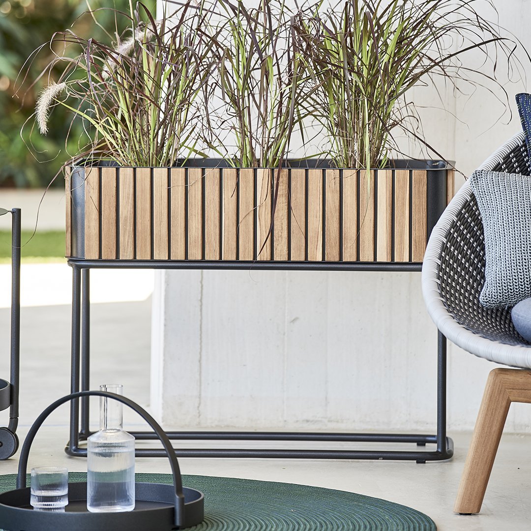 Cane Line Design Team Combine Planter - Modern Indoor/Outdoor Plant Pot for Home & Garden Decor - Perfect for Living Room, Patio, and Office Spaces