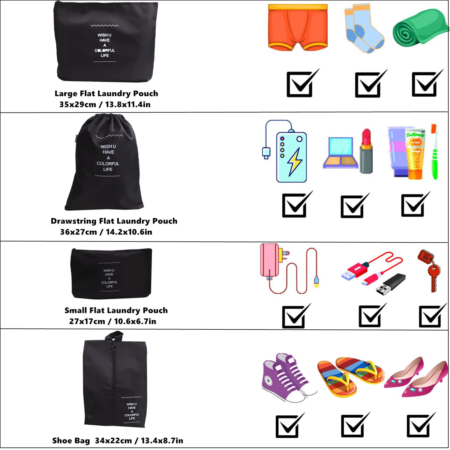 7-Piece Packing Cubes Set - Travel Organizer & Compression Storage Bags for Luggage, Suitcases & Backpacks - Perfect for Clothes, Underwear & Cosmetics (Black) - Ideal for Business Trips, Vacations & Weekend Getaways