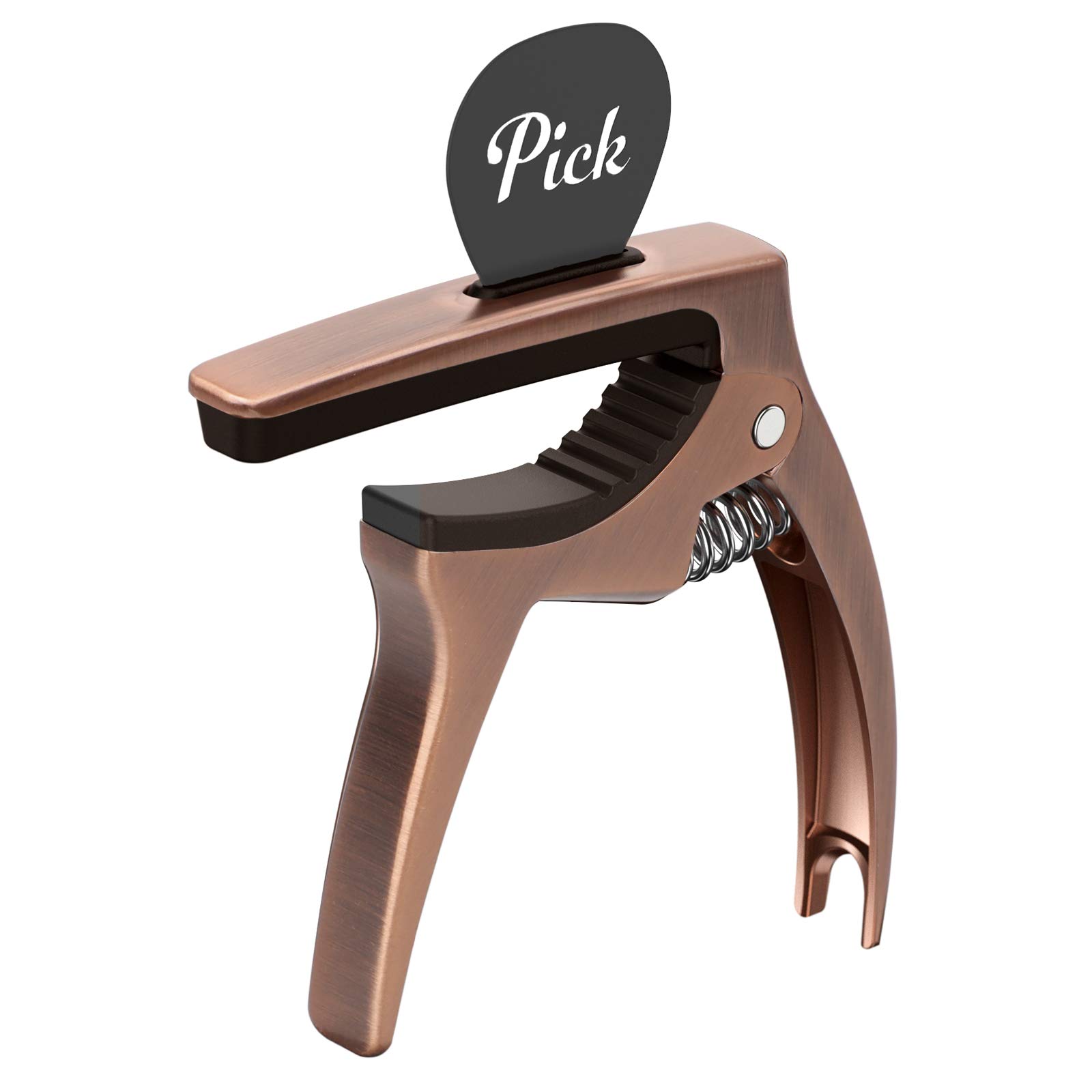 3 in 1 Guitar Capo for Acoustic & Electric Guitars with Storage Bag & Picks - Premium Bronze String Accessories - Perfect for Live Performances, Studio Recording & Practice Sessions