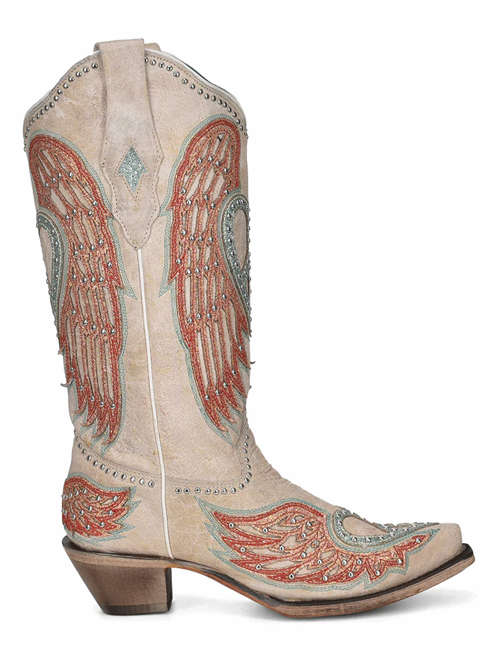 Corral A4236 Women's Western Boots with Heart & Wings Overlay Embroidered Design - Perfect for Country Dancing, Rodeos & Cowgirl Fashion