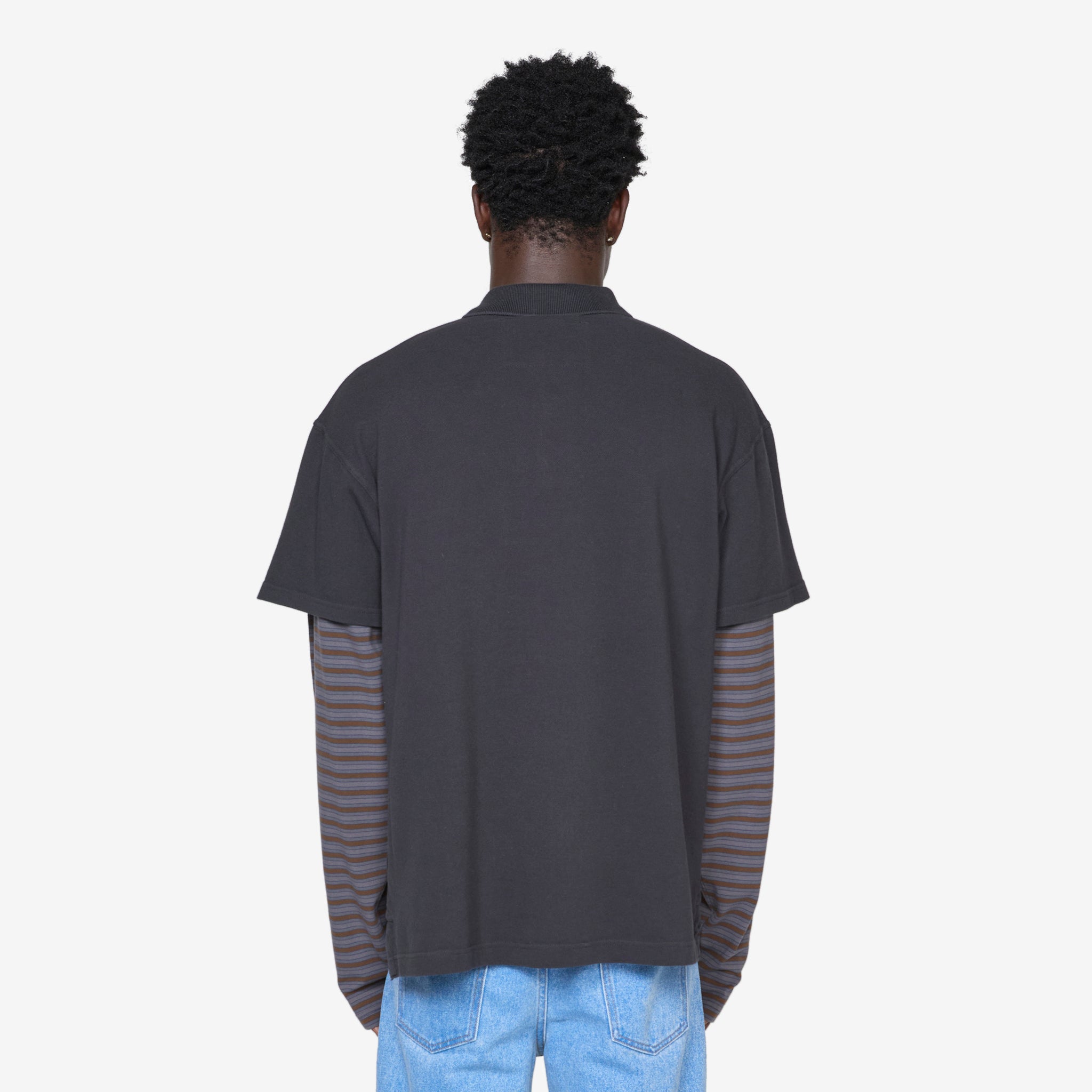 Premium Double Sleeve Polo T-Shirt for Men - Comfortable Black Cotton Shirt - Perfect for Casual Wear, Office & Outdoor Activities