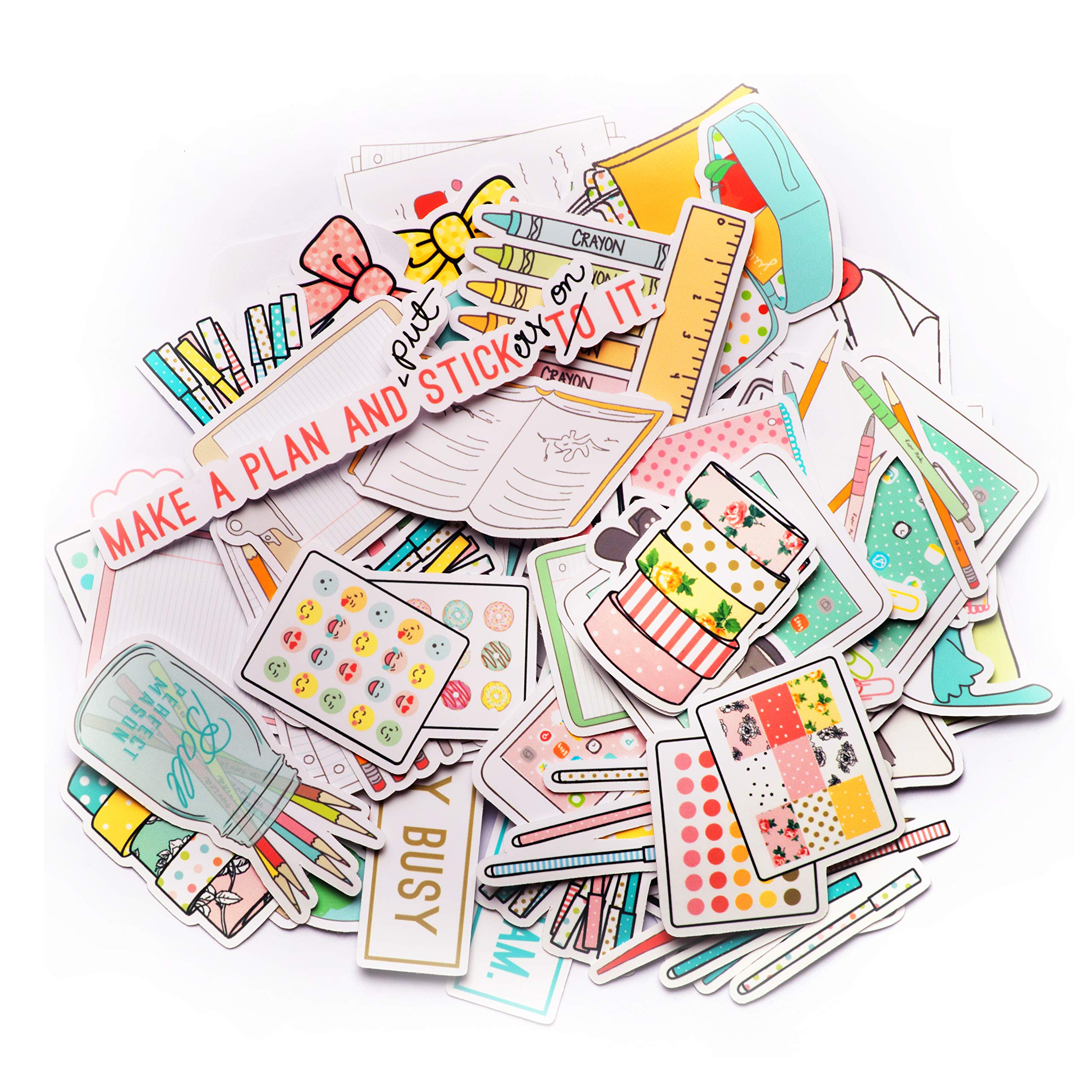 Navy Peony Vintage Planner Stickers Pack - 76 Pcs Waterproof To-Do List Stickers for Calendars, Journals & Notebooks | Cute Scrapbooking Stickers for DIY Crafts, Bullet Journaling & Planner Decoration